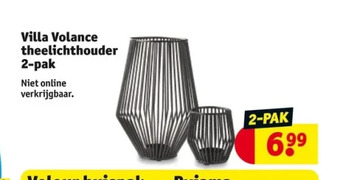 Kruidvat Villa volance theelichthouder 2-pak aanbieding