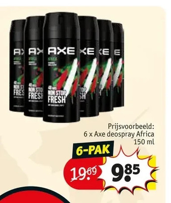 Kruidvat Axe deospray africa 150 ml aanbieding