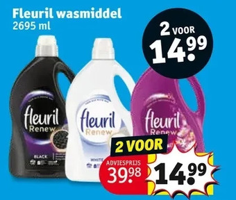 Kruidvat Fleuril wasmiddel 2695 ml aanbieding