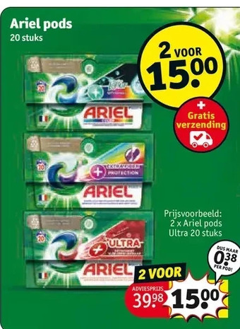 Kruidvat Ariel pods aanbieding