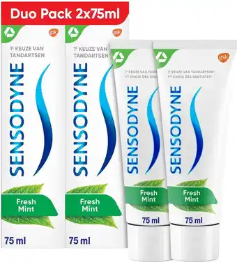 Bol.com Sensodyne freshmint tandpasta voor gevoelige tanden 2x 75 ml aanbieding