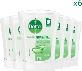 Bol.com Dettol - handzeep - no touch navulling - aloe vera - 250ml x6 aanbieding