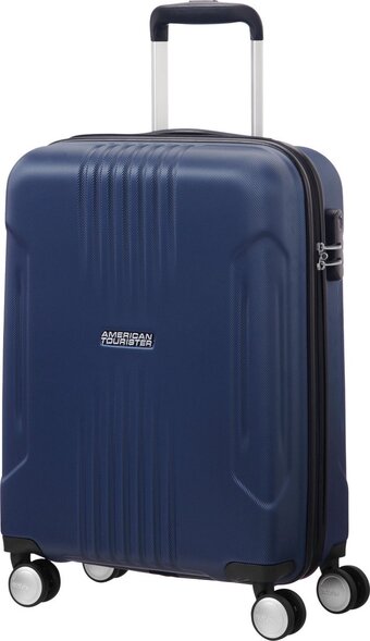 Bol.com American tourister tracklite spinner handbagage koffer 55 cm - dark navy aanbieding