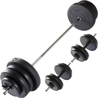 Bol.com Halterset - virtufit verstelbare halterset - dumbellset - 60,5 kg - zwart aanbieding