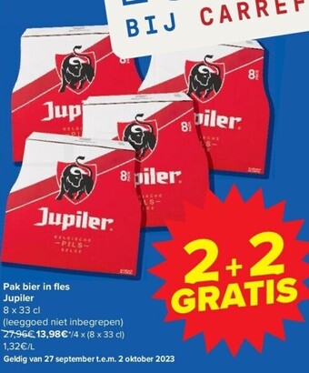 Carrefour Pak bier in fl es jupiler aanbieding
