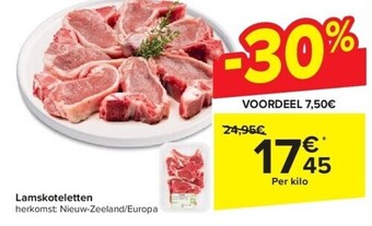 Carrefour Lamskoteletten aanbieding