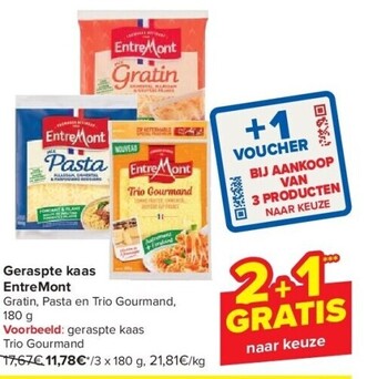 Carrefour Geraspte kaas entremont aanbieding