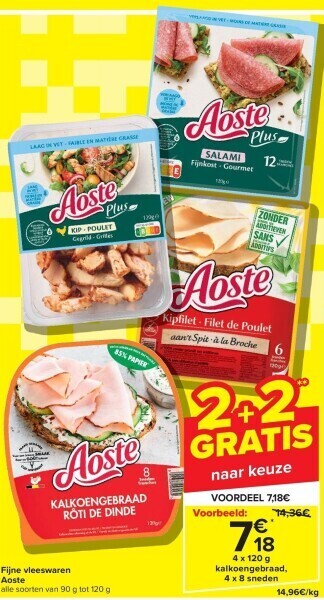 Carrefour Fijne vleeswaren aoste aanbieding