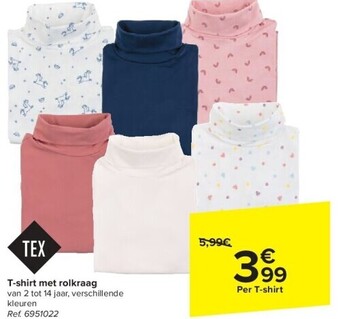 Carrefour T-shirt met rolkraag aanbieding