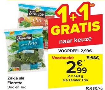 Carrefour Zakje sla florette aanbieding