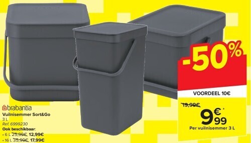 Carrefour Vuilnisemmer sort&go aanbieding