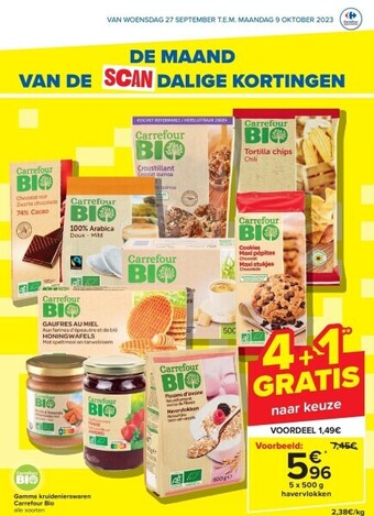 Carrefour Gamma kruidenierswaren carrefour bio aanbieding