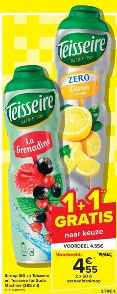 Siroop (60 cl) teisseire en teisseire for soda machine (385 ml)