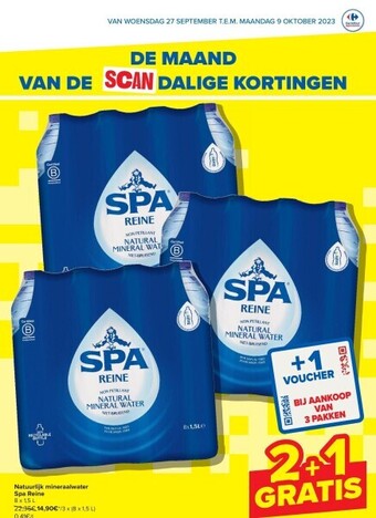 Carrefour Natuurlijk mineraalwater spa reine aanbieding