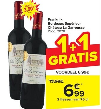 Carrefour Frankrijk bordeaux supérieur château la garrousse aanbieding