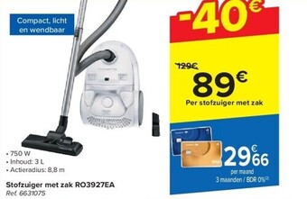 Carrefour Stofzuiger met zak ro3927ea aanbieding