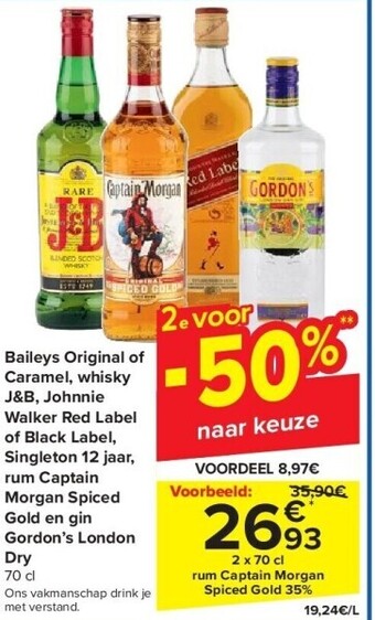 Carrefour Baileys original of caramel aanbieding