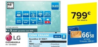 Carrefour Lg oled48a26la uhd 4k led tv aanbieding