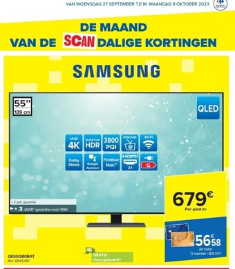 Carrefour Samsung uhd 4k tv aanbieding