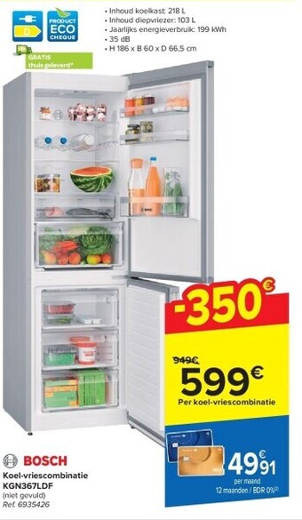 Koel-vriescombinatie kgn367ldf