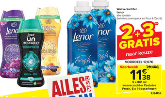 Carrefour Lenor Wasverzachter 5 x 861ml aanbieding