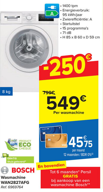 Carrefour BOSCH Wasmachine WAN2827AFG aanbieding