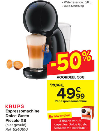 Carrefour KRUPS Espressomachine Dolce Gusto Piccolo XS aanbieding
