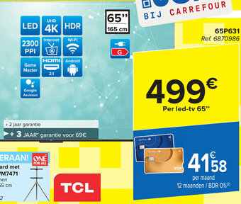 Carrefour TCL led-tv 65" 65P631 aanbieding