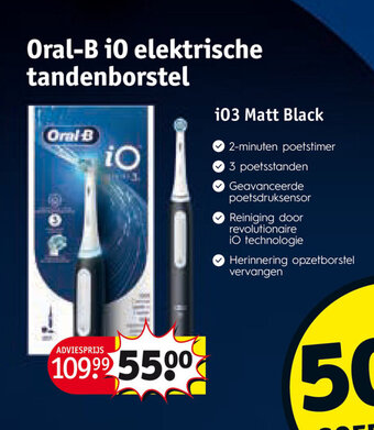 Kruidvat Oral-B i0 elektrische tandenborstel i03 Matt Black aanbieding