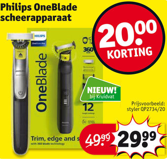 Kruidvat Philips OneBlade scheerapparaat aanbieding