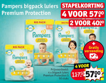 Kruidvat Pampers bigpack luiers Premium Protection aanbieding