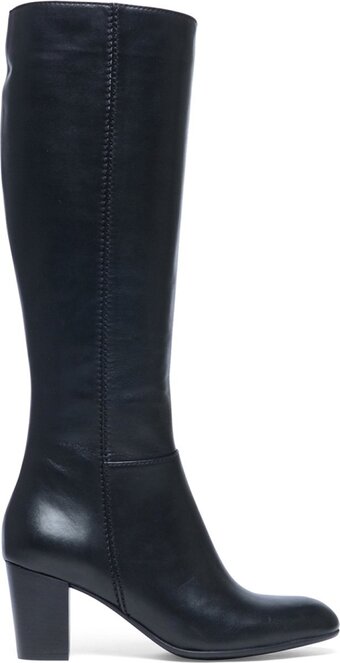Bol.com Manfield - dames - zwarte hoge laarzen met hak met smalle schacht - maat 39 aanbieding