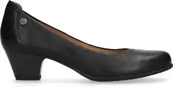 No stress - dames - zwarte leren pumps met lage hak - maat 41