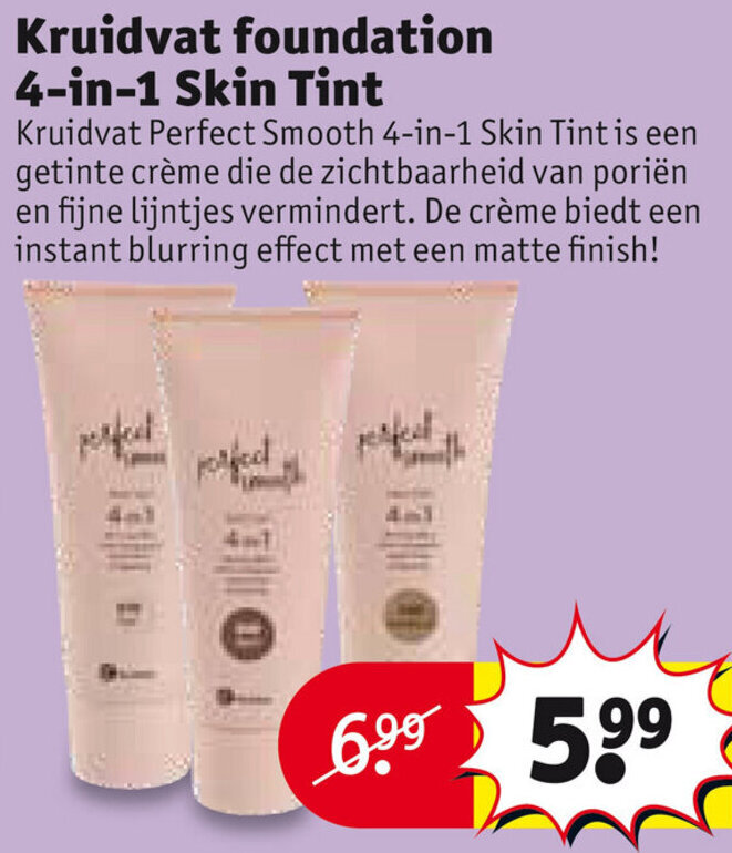 Kruidvat foundation 4in1 Skin Tint promotie bij Kruidvat