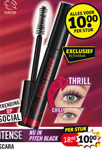 Kruidvat PITCH BLACK THRILLSEEKER MASCARA aanbieding