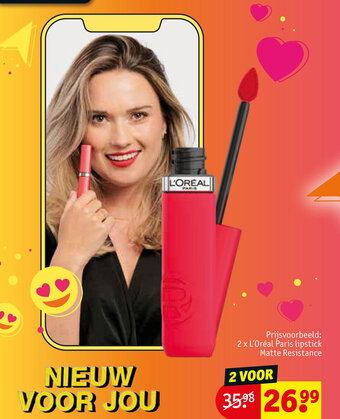 Kruidvat L'Oréal Paris lipstick Matte Resistance aanbieding