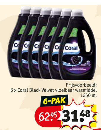 Kruidvat Coral Black Velvet vloeibaar wasmiddel 1250 ml aanbieding