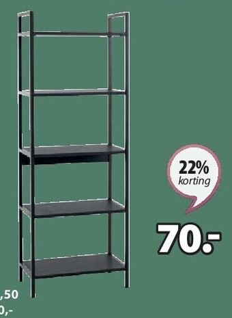 Jysk Tistrup rek 5 schappen b60 x h165 x d32 cm aanbieding