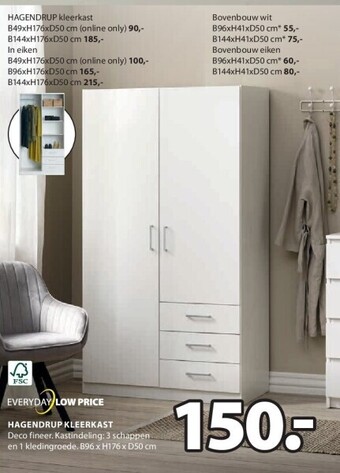 Jysk Hagendrup kleerkast aanbieding