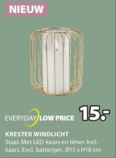 Krester windlicht promotie bij Jysk