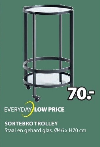 Jysk Sortebro trolley aanbieding