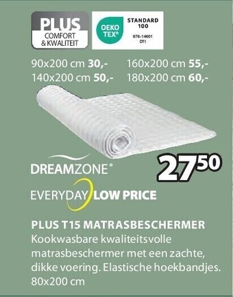 Jysk Plus t15 matrasbeschermer aanbieding