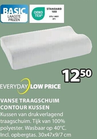 Jysk Vanse traagschuim contour kussen aanbieding