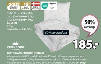 Jysk Beito ganzendons dekbed aanbieding