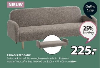 Jysk Paradis bedbank aanbieding