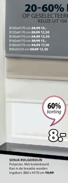 Jysk Senja rolgordijn aanbieding