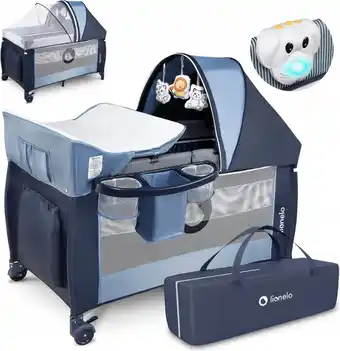 Bol.com Lionelo sven plus - meegroeibed - campingbedje - 127x60cm - tot 15kg - set 2in1 - co-sleeper aanbieding