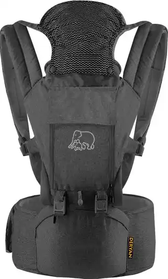 Bol.com Deryan pack luxe ergonomische draagzak babydrager + opbergvakjes grijs aanbieding