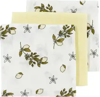 Bol.com Meyco baby lemon hydrofiele doeken - 3-pack - soft yellow - 70x70cm aanbieding