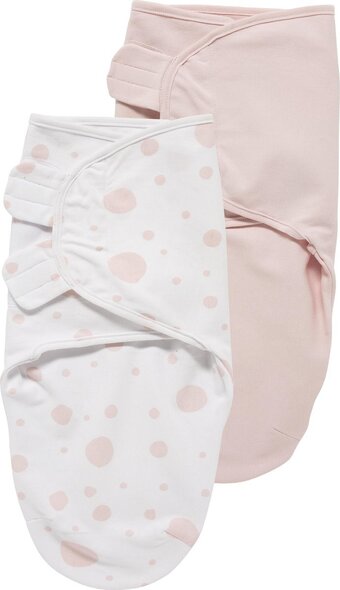 Bol.com Meyco baby dots/uni swaddlemeyco inbakerdoek - 2-pack - pink/light pink - 4-6 maanden aanbieding